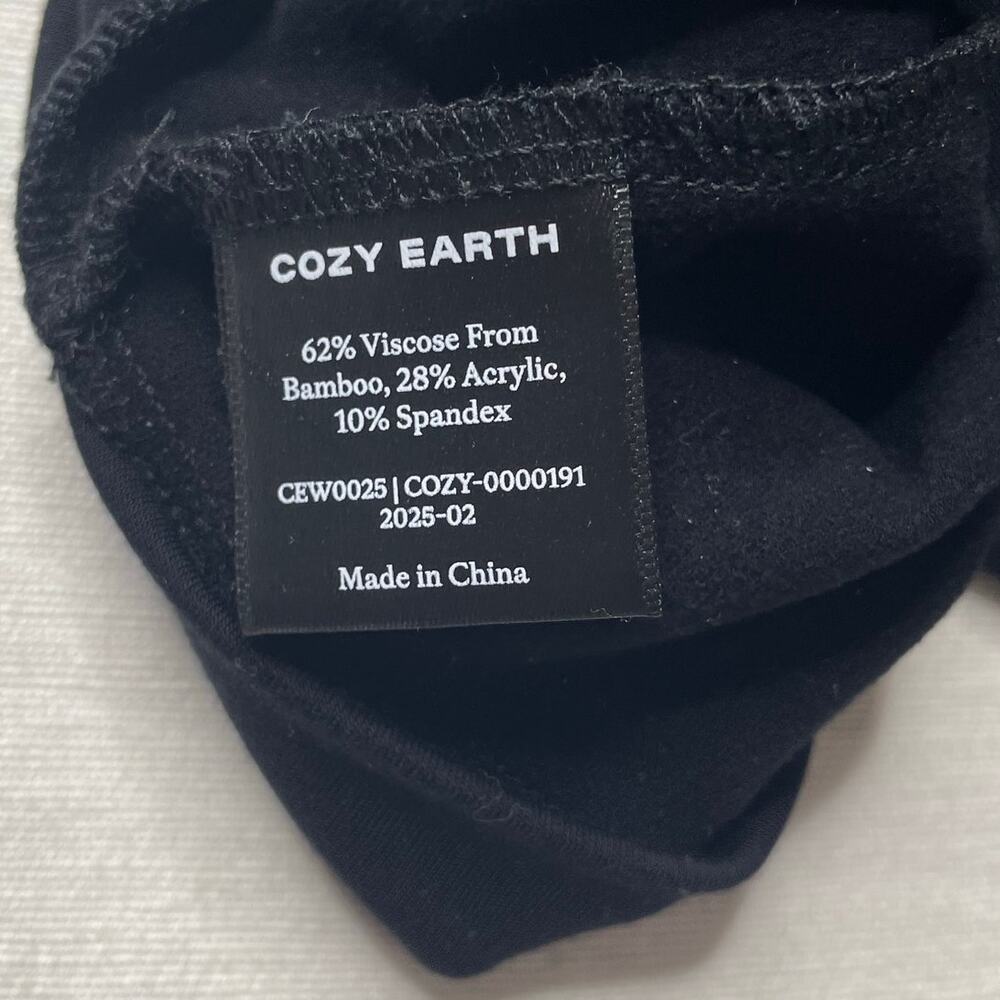 Cozy Earth Black Long Sleeve Crewneck Sweatshirt Medium Comfy Bamboo Loungewear - Picture 4 of 5